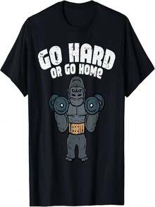 Pure Cotton Sports T-Shirts, Ideal For Going To The Gym; Motivational T-Shirts, Perfect For Training At Home; And Fun Classic Retro Short-Sleeved T-Shirts With Prints. - Black - View 1