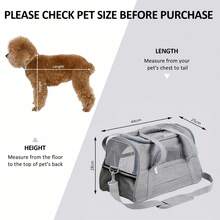 Foldable Breathable Washable Soft Pet Carrier Bag For Small Dogs And Cats Under 15 Lbs, Airline Approved - Grey - View 6