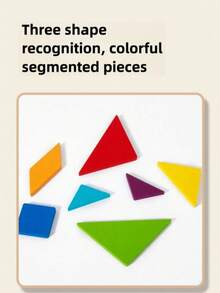 1 Set Kids Color Wooden Tangram Puzzle With 60 Double-Sided Challenge Cards, Montessori Geometric Shape Building Block Toy, Logical Thinking & Creativity Educational Puzzle, Ideal Birthday & Holiday Gift For 3-8Y Boys Girls - Multicolor - View 11