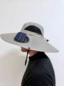 SOMBRERO CON VENTILADOR RECARGABLE SOLAR O LUZ DIRECTA PARA HOMBRES Y MUJERES PROTECCIÓN SOLAR COLOR ALEATORIO - Multicolor - Ver 2