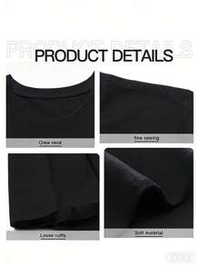 Camiseta Deacon Christian Design - Diseño de cuello redondo suave y transpirable, con un motivo de manos en oración y cruz, adecuada tanto para hombres como para mujeres. Corte regular, adecuado para todas las estaciones, cómodo y duradero. - Negro - Ver 3