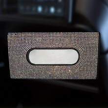 Sparkling Rhinestone Car Tissue Box, Crystal Diamond Sun Visor Tissue Holder, PU Leather Car Tissue Box, Luxury Shiny Car Accessories, Cute Women's Car Interior Decor, Universal Sun Visor Tissue Box, Fashion Glitter Diamond Car Tissue Box - A - View 9