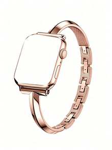 MAPUCE 1 pieza Correa de reloj de metal delgada y simple para mujer, ajustable y durable, correa minimalista de metal compatible con AppleWatch 38/40/41/42/44/45/46/49mm, adecuada para Apple Watch Series Ultra/SE/11/10/9/8/6/5/4/3/2/1, correa delgada en forma de T de metal de alta gama y de moda, adecuada para varias ocasiones (solo la correa) - 42/44/45/46/49 mm - Ver 3