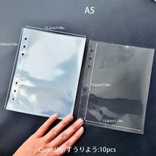1个A5/A6/A7/A8/M5心形极光活页夹，A5活页夹，替换内页，贴纸簿，活页纸，计划本，可扩展文件袋，笔记本套装，透明贴纸簿活页夹，贴纸，替换内页，照片收纳套，可用作相册、计划本、笔记本、办公用品 - 愛心雙按扣 - 查看 17