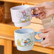 Disney Tazas apilables de cerámica de 400ml con diseño de Mickey y Minnie, tazas de café/té de alta calidad con coloridos esmaltes, juego de regalo creativo de té de la tarde para niñas - Multicolor - Ver 2