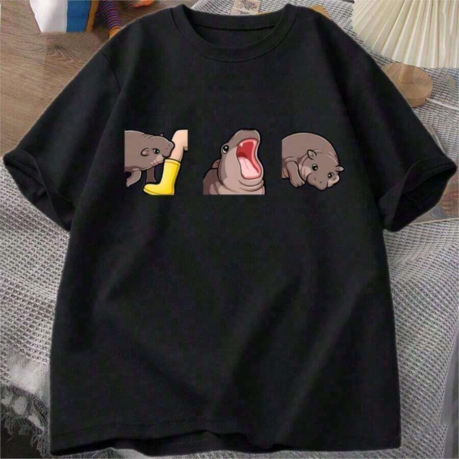 Women's Breathable Bohemian T-Shirt, Fashionable In Summer, Harajuku Floral Print, Popular Y2K Style, Round Neck, Short Sleeve, Casual. - 藍色的 - 查看 1