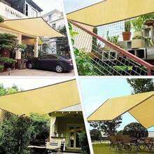 Plant Sunshade Net, Sunshade Net, Outdoor Sunshade Net. 90% High-Density Sunshade Net With Copper Fastener Eyelets, Which Can Block Scorching Sun Once Hung. Suitable For Courtyards, Lawns, Gardens And Canopies. It Features Excellent UV Protection, Reinforced Plastic Corners, Uniform Weaving For Breathability And No Stuffiness, And A Stitched Pattern Design That Enhances Structural Stability. - Yellow - View 3