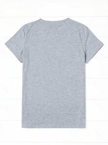 Camiseta Artística con Diseño Floral Translúcido y Estilizado, Pétalos en Degradado Azul y Blanco sobre Fondo Negro, Algodón Suave, Cuello Redondo Casual, Cómoda y Versátil, Estilo Deportivo, Diseño Etéreo de Ensueño para Mujer - Gris Claro - Ver 5
