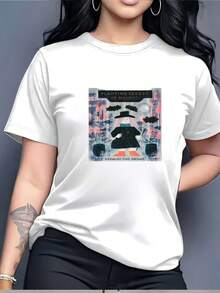 Sowing Magic Pink Dream - Women's Short Sleeve T-Shirt, Casual Summer Top, Fashionable Holiday Gift - Vintage Urban Style, Unisex, Loose Fit, Cotton, Short Sleeve, Round Neck. - 白色 - 查看 7