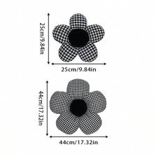 1个时尚格子花朵汽车头枕腰枕,舒适颈部支撑垫,多功能汽车装饰配件 - A - 查看 12