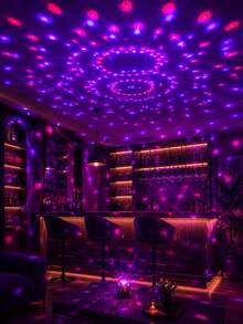 LED Crystal Magic Ball RGB Disco Ball Light - 7 Modes Remote Control Stage Laser Light, Perfect For Home Room Party, KTV, Wedding, Room Decoration, Etc.! - Black - View 6