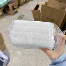 50/100个装白色一次性发网，弹性发帽，蓬松帽，适用于餐饮服务、水疗，男女通用卫生发套 - 21英寸发网，弹性防尘帽，适用于餐饮服务、睡眠 - A - 查看 10