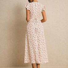 Women's Elegant Polka Dot Print Contrast Lace Long Dress,Polka Dot Dress,Brown Dress,Country Dress,Casual Dresses For Women, Elegant Dress Women,Vacation Outfits Women,Work Outfits For Women,Spring/Summer Women Dress Maxi Dress Zanea Dress For Woman Ladies Dresses Tea Party Dresses For Women Retro Dresses For Women Polka Dot Dresses For Women Brown Dresses For Women - Multicolor - Ver 5
