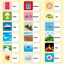54pcs/Box English Vocabulary Flash Cards, 54 Different Diverse Item Images & Corresponding Word Learning, Rounded Corners Design For Hands, Excellent Choice For Parent-Child Interaction, Popular Learning Cards For Back To School Season - Rose Red - View 7