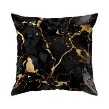 4pcs/Set Black & Gold Marble Pattern Text Design Pillow Cover, Single-Sided Printed Cushion Cover, Suitable For Living Room, Bedroom, Home Decor, All Seasons - Multicolor - View 16