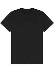 New Women's Short-Sleeved T-Shirt, 180g, 100% Cotton - Versatile Casual T-Shirt With Summer Print For Men - Summer Print T-Shirt For Couples - Unisex - Holiday Gift - 黑色 - 查看 2
