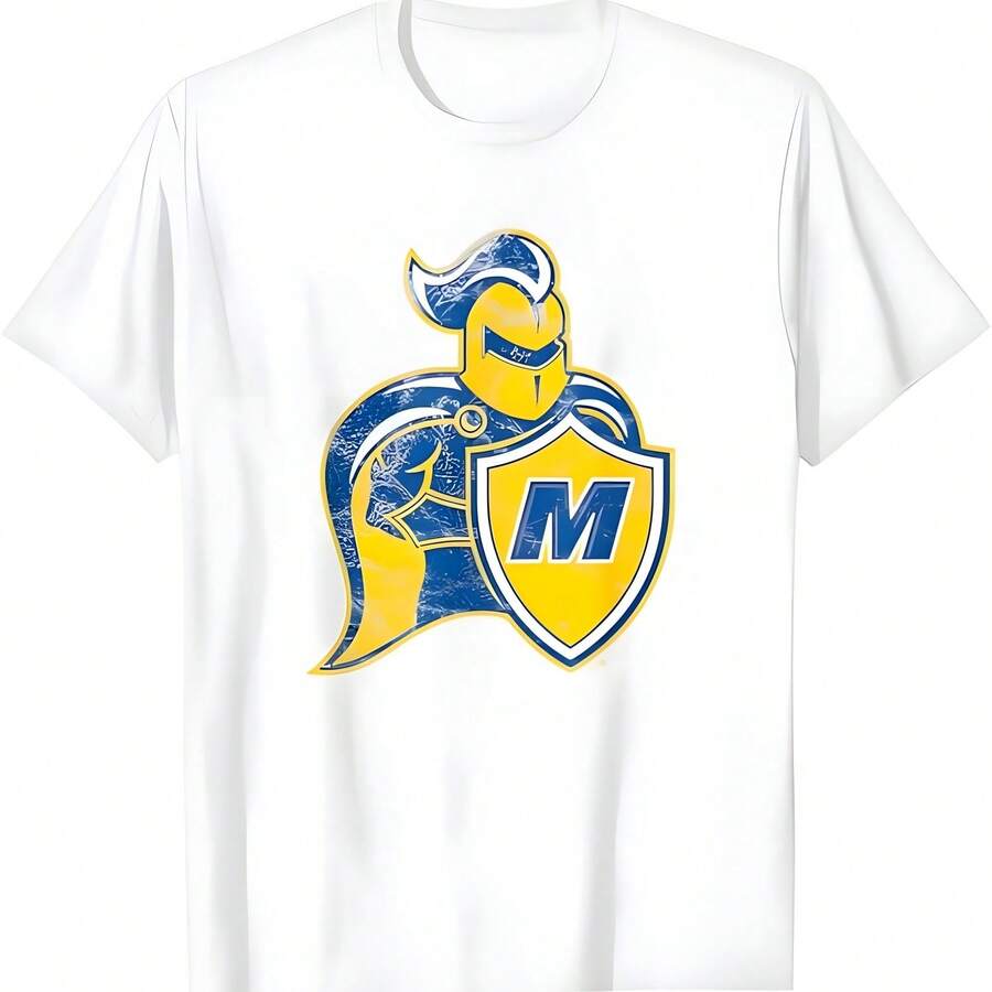Camiseta de la Universidad de Madonnas Crusaders Distressed Primary - Blanco - Ver 1