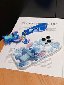 Disney Lilo And Stitch Phone Case : 3D Fluffy Pattern Border Protector Phone Soft Phone Case With A Free Cute Stitch Bracelet Chain Lanyard, Stitch, Lilo, Angel, For Apple 17 Promax 17 Pro 16 15 14 13 12 11 Pro Max XS Max X XR Soft Cover Summer Phone Case - trắng - Xem 6