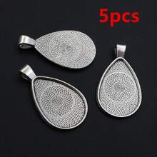 5 piezas de 20x30mm de tamaño interior, bandeja de bisel en blanco para colgante con forma de gota, accesorios para hacer joyas DIY - Gota de agua - Ver 8