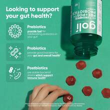 Goli Nutrition Goli Pre Pro Postbiotic Gummies - Worlds First 3-In-1 Formula With DE111 Probiotics, XOS Prebiotics, MCC1849 Postbiotics - Vegan, Non-GMO, Gluten-Free - 180 cái - Xem 2