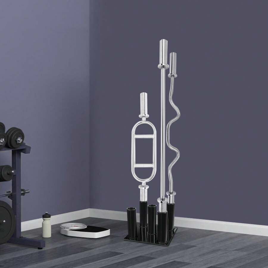 OUKANING 5-Bar Vertical Barbell Rack Q235 Steel Anti-Slip Stable For Gym Home Fitness Bars - 黑色 - 查看 1