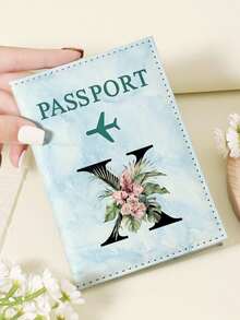 1pc A-Z 26 Letters Fashionable Letter Print Stylish Burgundy Passport Cover, Premium PU Leather Passport Wallet With Multi-Card Pockets For Credit Cards, Boarding Passes, And IDs, Compact And Portable Travel Essentials Organizer For Women, Men - Pink - View 36