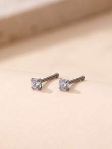 2 chiếc khuyên mũi đính đá Cubic Zirconia, thích hợp để đeo hàng ngày, làm quà tặng, dự lễ hội, đám cưới, tiệc tùng. - tròn - Xem 6