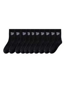 3/5 đôi/10 đôi/loại tất in chữ dành cho nam và nữ, kiểu tất cạp trung bình, thích hợp cho mặc hàng ngày, tập thể dục, chạy bộ và đạp xe. - Nhiều màu - Xem 7