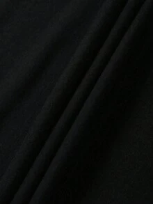 Camiseta estampada de moda informal, versátil, transpirable, de gran tamaño para mujer. - Negro - Ver 3