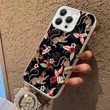 wilde Leoparden dünne Schutzhülle designt für iPhone16/16 plus/15 Pro/11 Pro/17/Air/13 Pro Max/11/16 pro/15 Pro Max/14/13,  Galaxy S22 Ultra 5G/ 15 pro/ 14 Pro, matte Oberfläche Leopardenmuster braune Leoparden Y2K Millennium-Stil Leoparden Y2K. - Silber - Übersicht 7