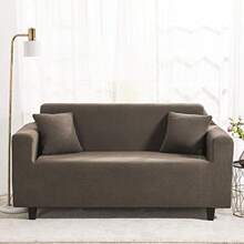LOLO Funda para Sillones 4 Plazas Ajustables, Cubre Sillones Sofá para Sala Elástico Universal , XL(225-290CM - Marron Oscuro - Ver 6