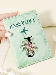 1pc A-Z 26 Letters Fashionable Letter Print Stylish Burgundy Passport Cover, Premium PU Leather Passport Wallet With Multi-Card Pockets For Credit Cards, Boarding Passes, And IDs, Compact And Portable Travel Essentials Organizer For Women, Men - Pink - View 126