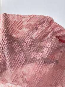 Camiseta de mujer con escote en V sexy y bajo asimétrico de encaje - Rosa Pálido - Ver 7