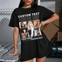 LucBuy Custom Pirate Rap T-Shirts, Oversized Sweatshirt With Custom Retro Face Text And Photos, Graphic Face Crew Neck Casual Drop Shoulder Hoodies Gifts - 樣式 12 - 查看 2