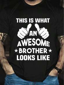 Camisetas de Verano para Hombre Aoswep con Estampado Gráfico de Letras y Eslóganes, Cuello Redondo, Manga Corta, Estilo Casual BZYV - Negro - Ver 12