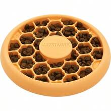 Catstages Slow Feeder Bowl Indoor Cats, Stimulating Treat Puzzle Toy, Dry Or Wet Food, 1/2 Cup Capacity, One Size, Orange - 橘子碗 + 均碼 - 查看 1
