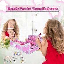 Children's Makeup Set, Washable Children's Makeup Set, Toddler Makeup Set With Makeup Box, 4-12 Years Old Girls Toy, Princess Toy Birthday Gift - Pink - View 6