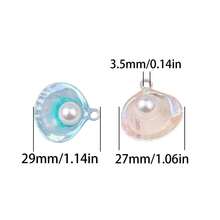 5-20 chiếc mặt dây chuyền ngọc trai hình vỏ sò lấp lánh bằng acrylic dễ thương, phụ kiện tự làm trang sức cho vòng cổ và vòng tay. - Mặt dây chuyền vỏ sò và ngọc trai - Xem 5