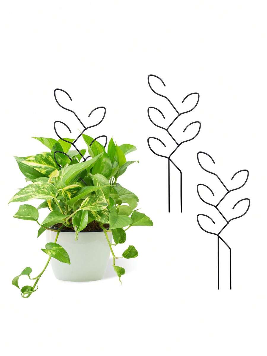 2 chiếc giá đỡ cây leo, giàn leo hình lá bằng kim loại cho cây leo, giá đỡ cây trồng trong chậu ngoài trời, giá đỡ hoa sáng tạo, giàn leo dây leo, giá đỡ hoa cho cây trồng trong chậu, cây mini, giàn leo cây trong nhà, dụng cụ chăm sóc cây tại nhà, quà tặng ý tưởng cho người yêu cây cảnh, thích hợp trồng trong chậu, Hoya, Pothos, hoa, Monstera. - Giá đỡ cây - Xem 1
