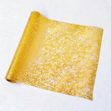 1 Roll Polyester Metallic Gold Mesh Table Runner, Durable & Wear-Resistant, Elegant Decor For Restaurants, Hotels, Kitchens, Weddings, Banquets And Other Scenarios To Protect And Embellish Tabletops - View 1