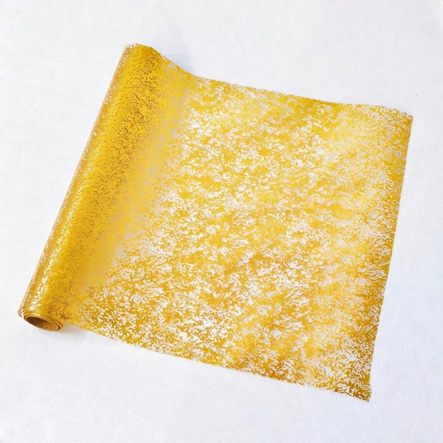 1 Roll Polyester Metallic Gold Mesh Table Runner, Durable & Wear-Resistant, Elegant Decor For Restaurants, Hotels, Kitchens, Weddings, Banquets And Other Scenarios To Protect And Embellish Tabletops - View 1