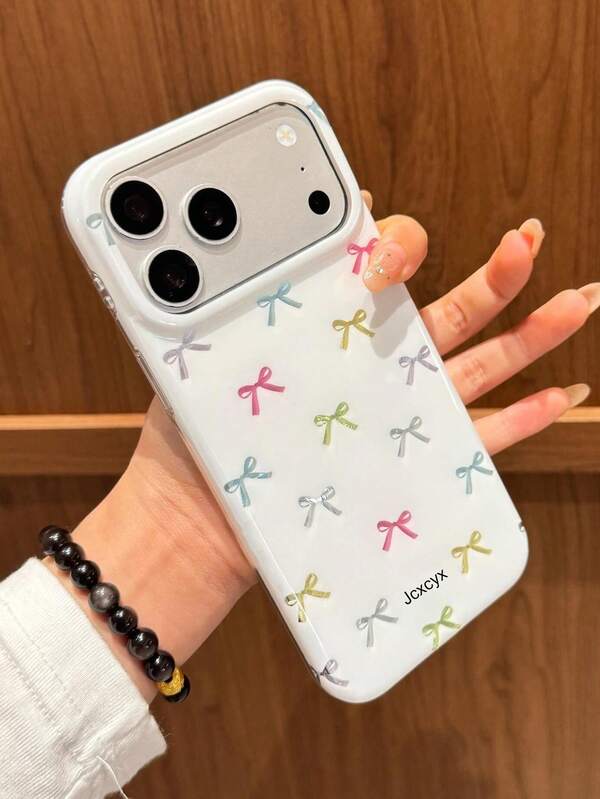 Cute Bowknot Aurora Laser Phone Case Compatible With IPhone 17 Pro Max 17 Pro 17 16 15 14 13 Pro Max Lovely Bow Cases Shockproof Back Cover