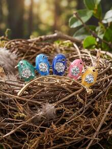 Broches de pájaro en rama de esmalte - Alfileres de animales clásicos para accesorios de joyería casual de fiesta para mujeres / Regalos para amigos Insignias Decoración - Pájaros en las ramas - Ver 10