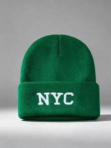 1頂男女通用NYC字母刺繡針織帽,戶外運動可調節帽,登山休閒街頭時尚帽 - 多色 - 查看 7