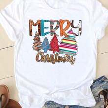 Retro Summer T-Shirt With Santa Claus Blowing Bubbles, Christmas Gift T-Shirt, Funny Winter T-Shirt With Santa Claus - 紅紫色 - 查看 6