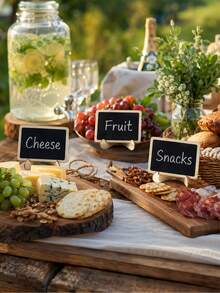 18pcs Mini Wooden Chalkboards With Stands, Suitable For Wedding Birthday Party Table Numbers, Food Labels, Message Boards, Welcome Signs, Candy Bar Decor - Rectangular Blackboard Sign - View 6