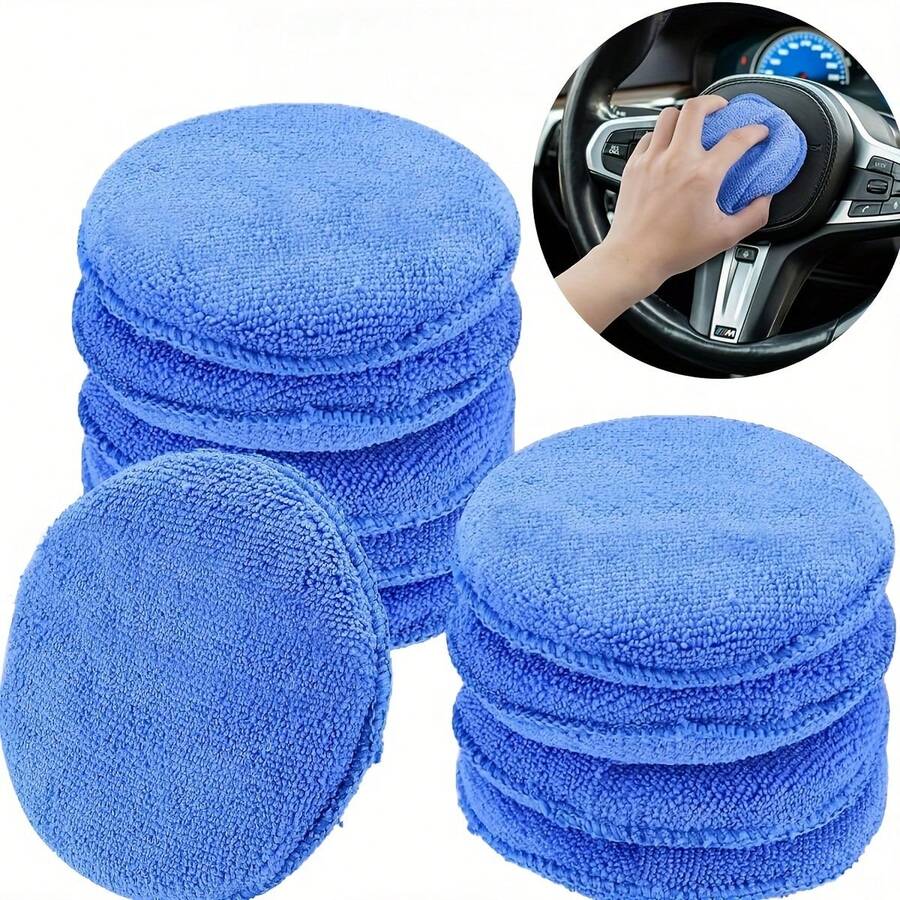 10 miếng mút bôi sáp bằng sợi microfiber, dụng cụ bôi sáp xe hơi, miếng mút đánh bóng và làm sạch chi tiết cho xe hơi (đường kính 5 inch) - Miếng bọt biển đánh sáp - Xem 1