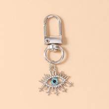 1pc Unisex INS Style Devil's Eye Alloy Keychain, Niche Rhinestone Decor Bag Pendant - Multicolor - View 6
