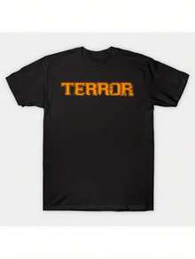 TERROR Band T-Shirt, With A Crisp And Streamlined Cut, Creates A Clean And Vibrant Look When Worn. Its Loose Yet Flattering Silhouette Suits All Body Types, Offering A Style That Is Both Casual And With A Touch Of Elegance. - 黑色 - 查看 1