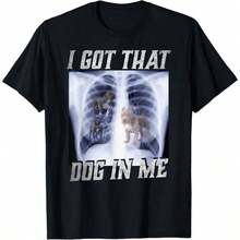I've Got That Dog In Me Xray Pitbull, Ironic Meme And Viral Quote T-Shirt, Short Sleeve, Loose Fit, Classic Thick Cotton, Graphic Print, Casual Short Sleeve Top For Women. - 黑 - 查看 7